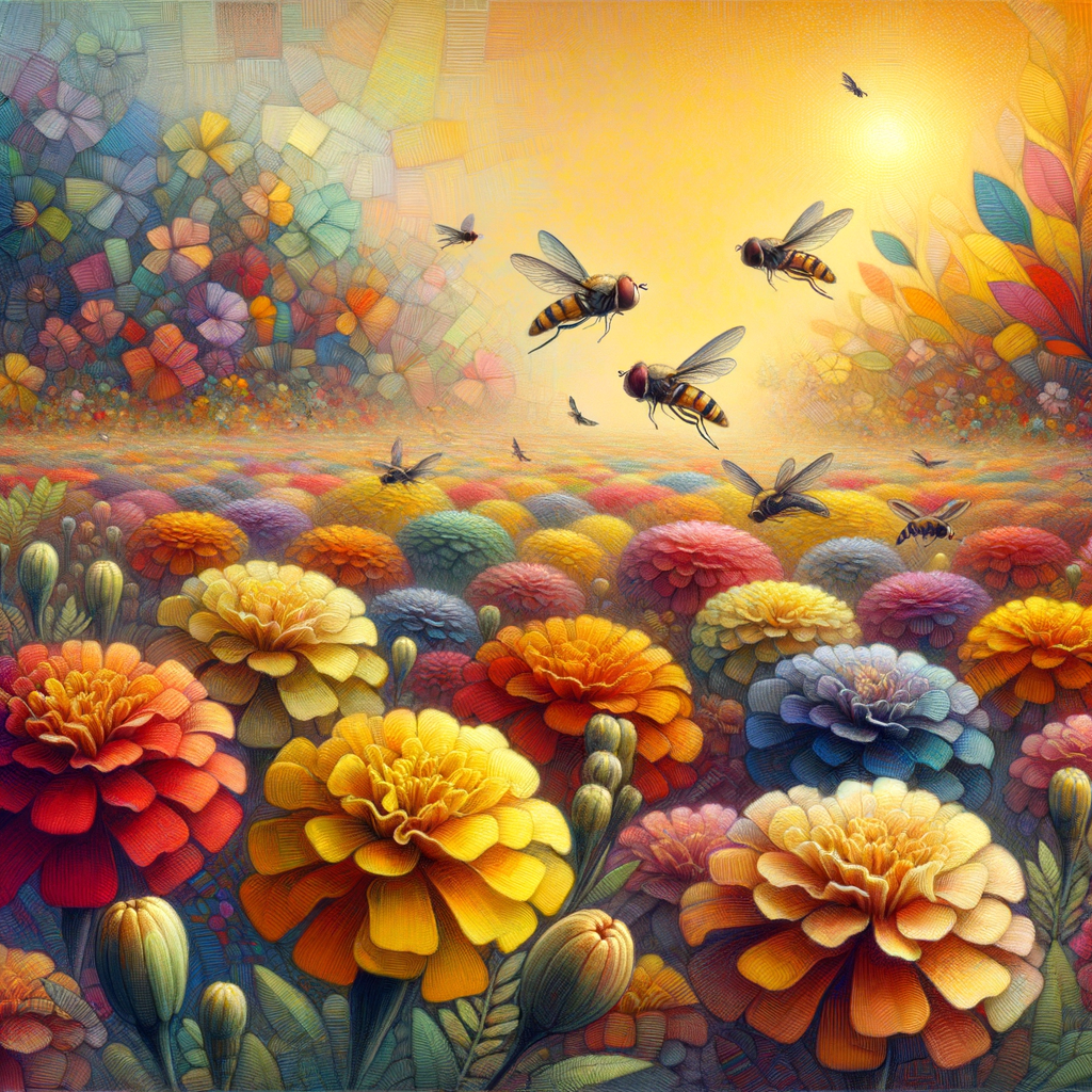 Syrphes sur les Soucis